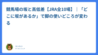 競馬場の坂と高低差【JRA全10場】｜「どこに坂があるか」で脚の使いどころが変わる